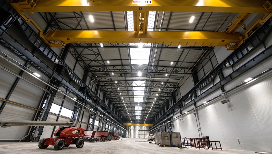 Oświetlenie led magazynu Famet - Opole, Polska Producent oświetlenia led z Wrocławia