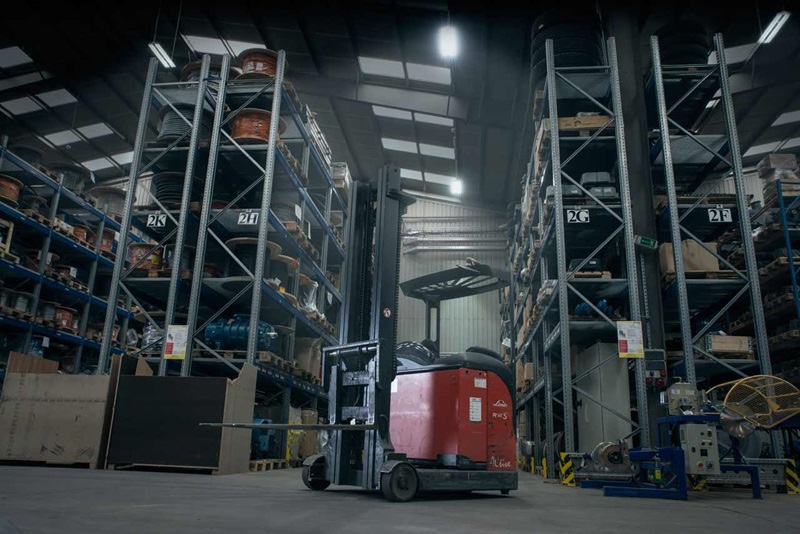 Oświetlenie led magazynu Kronopol - Żary, Polska Producent lamp led z Wrocławia